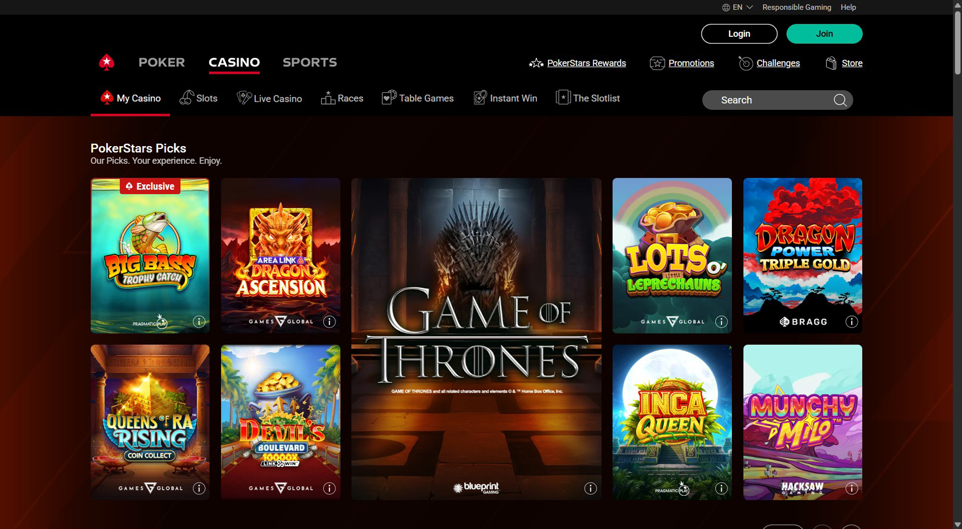 4. PokerStars Casino: gran variedad de juegos y controles de cuentas